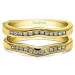 10K Gold Man Made Diamonds G-H,VS2-SI1 Curved Ring