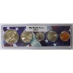 2011-5 Coin Birth Year Set In American Flag Holder