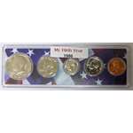 1986-5 Coin Birth Year Set In American Flag Holder