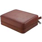 4 Watch Travel Case Leather Camel Lizard Pattern