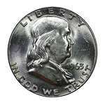 1963 U.S. Franklin 90 Silver Half Dollar-Mint Stat