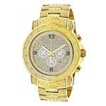 Oversized Iced Out Mens Diamond Watch Yellow Gold