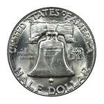 1963 U.S. Franklin 90 Silver Half Dollar-Mint St-3