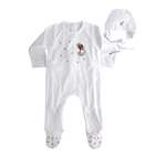 Ultra Soft Velour Baby Footie And Hat With Holiday