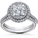 1 1/2 Ct Halo Lab Grown Diamond Engagement Ring Ma