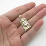 10K Yellow Gold Jesus Head Small Pendant Length-3