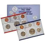 1998 US Mint P D 10-Coin Uncirculated Mint Set In