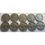 10 Varies Buffalo Nickels Dates 1930-1938 Fine Ful