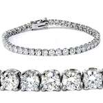 7 Ct Round Lab Grown Diamond Tennis Bracelet 14K W