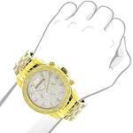 Mens Diamond Watch 0.25Ct Yellow Gold Tone-3