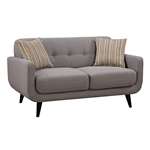 Crystal Gray Mid-Century Love Seat