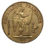 19Th Century France 20 Francs Angel Gold Coin