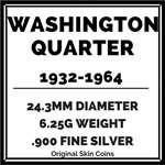 1960 U.S. Washington Quarter 90 Silver Coin, Min-3