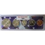 1997-5 Coin Birth Year Set In American Flag Holder