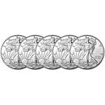 2018 American Silver Eagle 1 Oz Five Coins Brillia