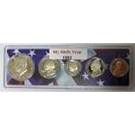 1982-5 Coin Birth Year Set In American Flag Holder