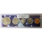 1988-5 Coin Birth Year Set In American Flag Holder