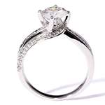 1.5 Carat Moissanite Wedding Ring With Natural Dia