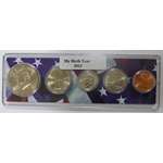 2013-5 Coin Birth Year Set In American Flag Holder