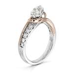 14KT Two Tone White Gold Rose Gold G-H I1 By I2-3