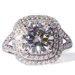 3 CT Lab Moissanite Halo Wedding Engagement Ring W