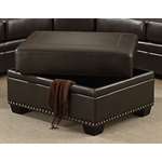 Louis Traditional Brown Storage Ottoman