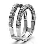 18K Gold Man Made Diamond Contour Ring Guard Wit-3