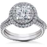 2 Ct Round Halo Lab Grown Diamond Engagement Ring
