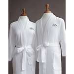 Egyptian Cotton Waffle Weave Robe With Mr. By Mrs.
