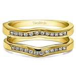 18K Gold Man Made Diamond Classic Curved Style Rin