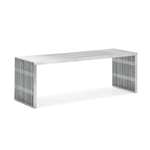 Modern Novel Double Bench, Brushed Stainless Steel