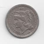 1865-1876 Nickel Three Cent Piece G By VG