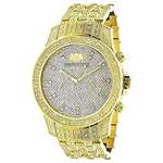 Iced Out Mens Diamond Watch 1.25Ct Yellow Gold Ton