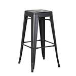 Backless Metal Barstool, Matte Black, 30 -Inch, Se