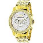 Yellow Gold Tone Watches: Mens Diamond Watch 0.25C