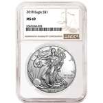 2018 American Silver Eagle 1 MS69 NGC