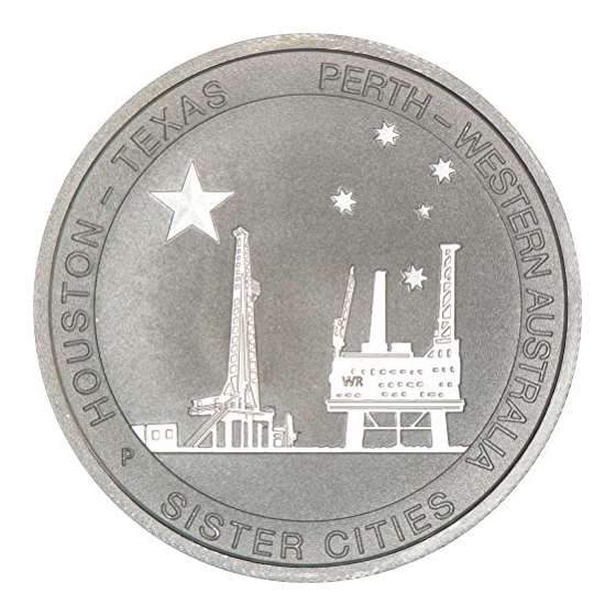 1 By 2 Oz Silver Texas-Australia Sister Cities Coi