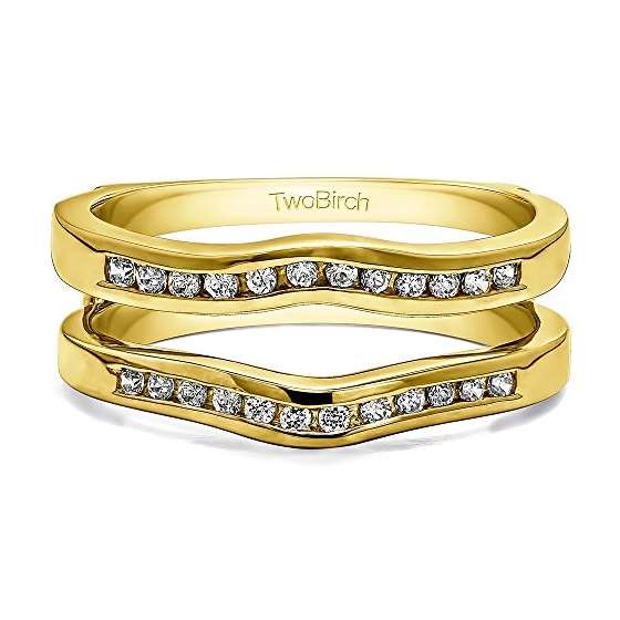 10K Gold Man Made Diamonds G-H,VS2-SI1 Curved Ring