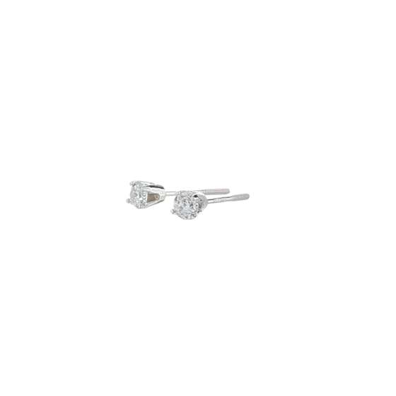 14K White Gold Lab Grown Diamond Stud Earrings (-3