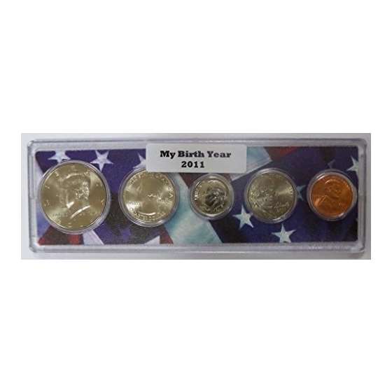 2011-5 Coin Birth Year Set In American Flag Holder