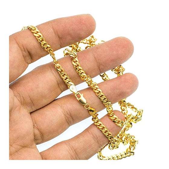 14K YELLOW Gold SOLID ITALY CUBAN Chain - 24 Inc-3