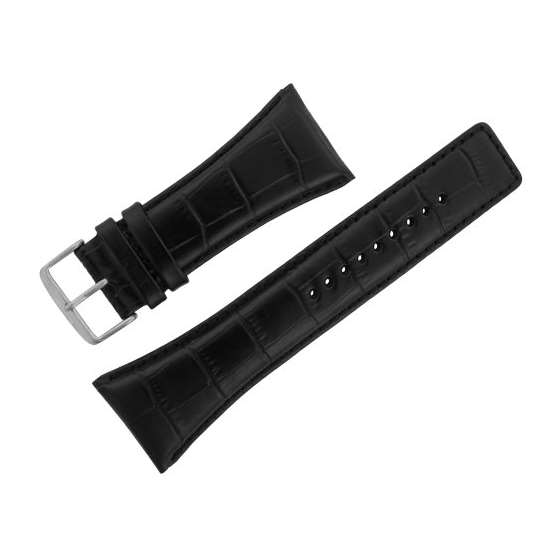 Assorted Watch Strap 34Mm Alligator Print Black Le