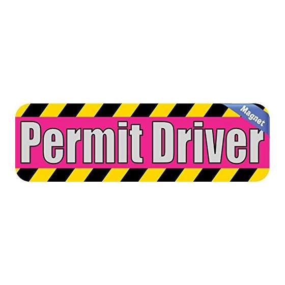 10Inx 3In Pink Permit Driver Magnet Car Door Magne