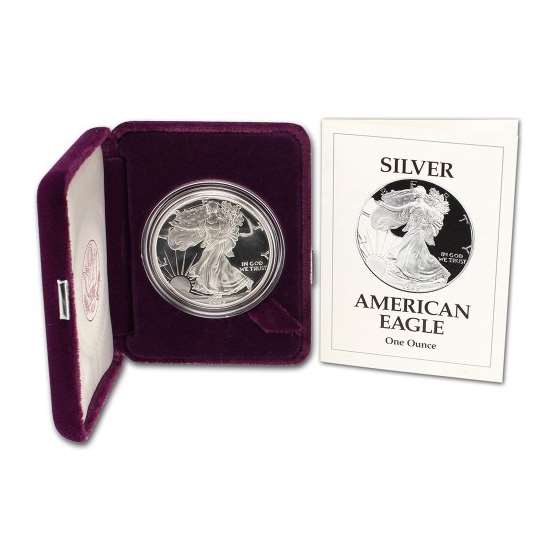 1993 P American Silver Eagle Proof 1 OGP US Mint