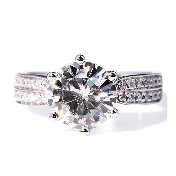 3 Carat Lab Grown Moissanite Wedding Ring With Dia