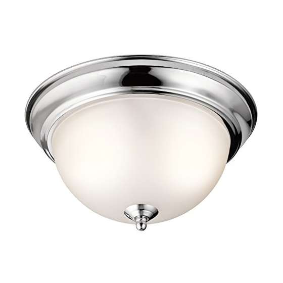 8111CH 2-Light Flush Mount With Satin Etched Glass