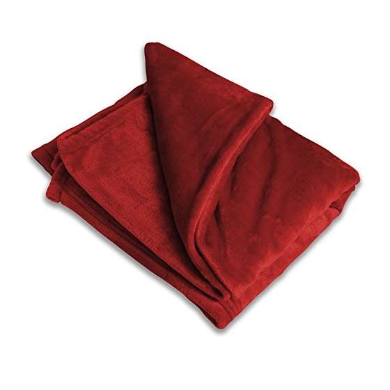 Luxury Fleece Throw Blanket-Red-Other Colors Avail