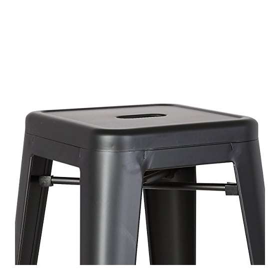 Backless Metal Barstool, Matte Black, 30 -Inch,-3