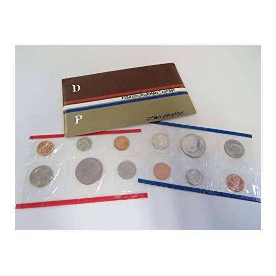 1984 P D U.S. Mint 10-Coin Uncirculated Set With O