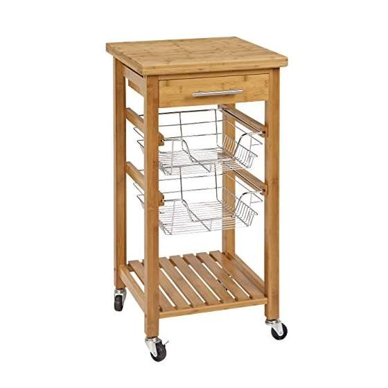 Bamboo Kitchen Cart With Storage